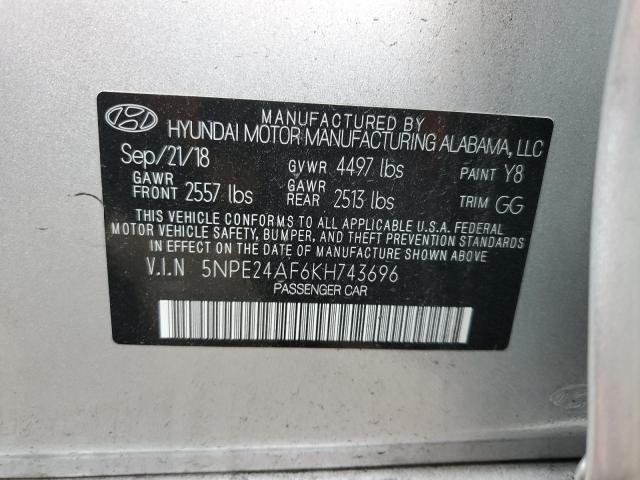 Photo 12 VIN: 5NPE24AF6KH743696 - HYUNDAI SONATA 