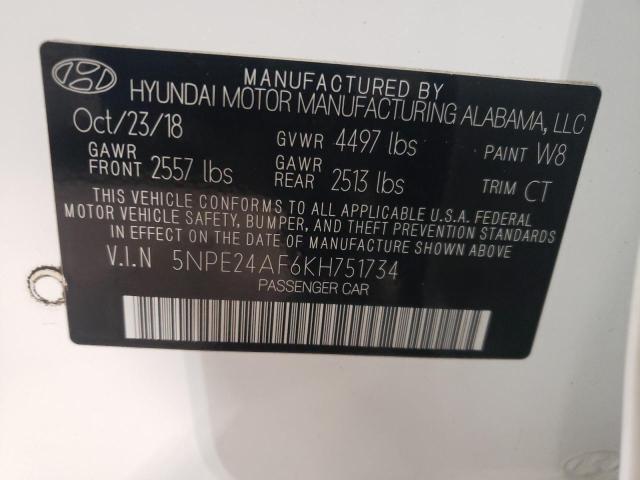 Photo 11 VIN: 5NPE24AF6KH751734 - HYUNDAI SONATA 