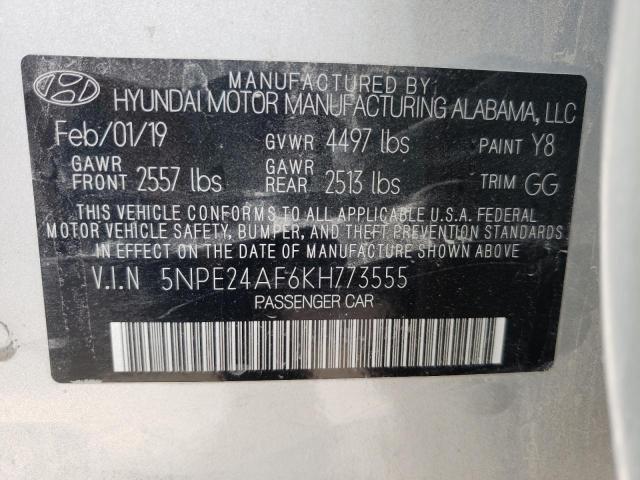 Photo 9 VIN: 5NPE24AF6KH773555 - HYUNDAI SONATA SE 