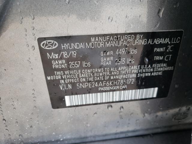 Photo 9 VIN: 5NPE24AF6KH785172 - HYUNDAI SONATA SE 