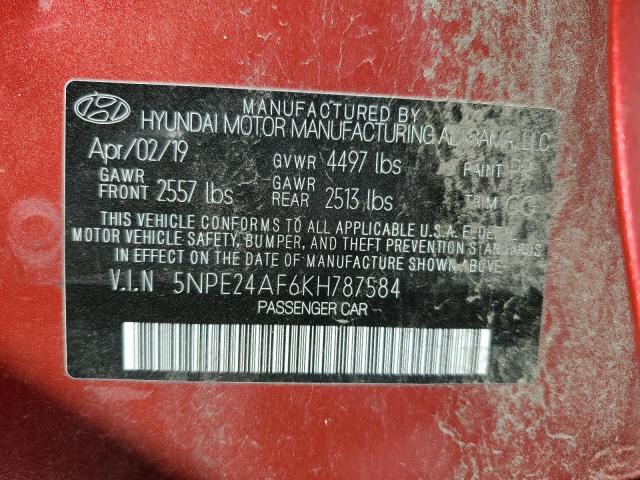 Photo 11 VIN: 5NPE24AF6KH787584 - HYUNDAI SONATA 