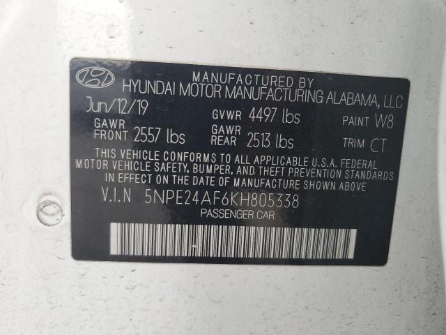 Photo 11 VIN: 5NPE24AF6KH805338 - HYUNDAI SONATA SE 