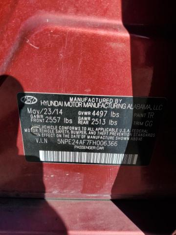 Photo 11 VIN: 5NPE24AF7FH006366 - HYUNDAI SONATA 