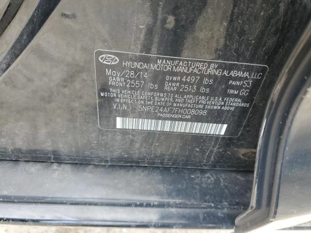 Photo 11 VIN: 5NPE24AF7FH008098 - HYUNDAI SONATA SE 