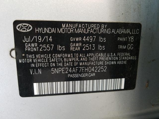 Photo 9 VIN: 5NPE24AF7FH042252 - HYUNDAI SONATA SE 