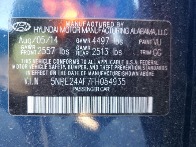 Photo 11 VIN: 5NPE24AF7FH054935 - HYUNDAI SONATA 