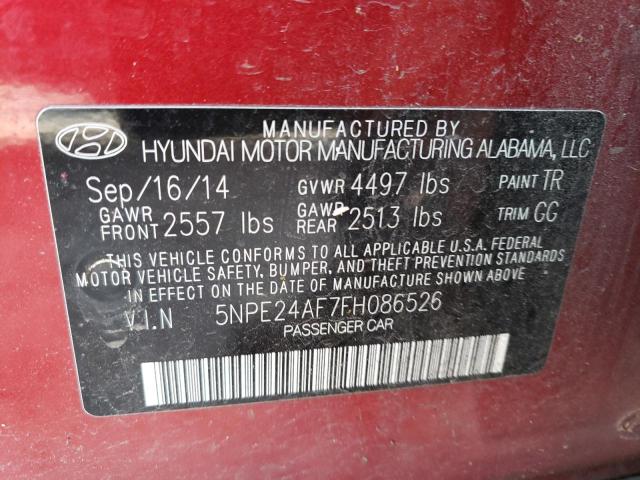 Photo 11 VIN: 5NPE24AF7FH086526 - HYUNDAI SONATA SE 