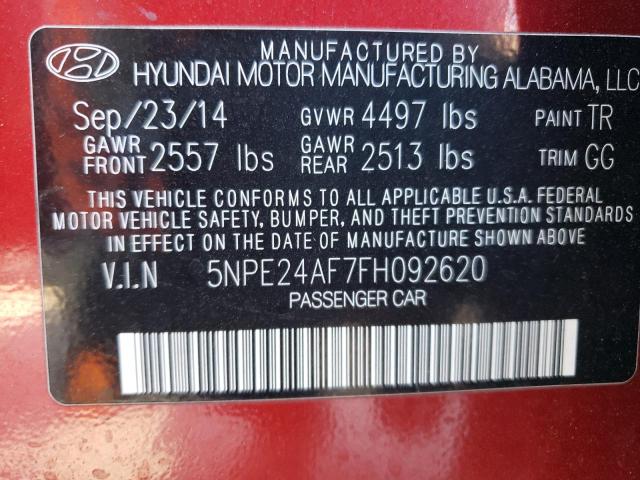 Photo 11 VIN: 5NPE24AF7FH092620 - HYUNDAI SONATA 