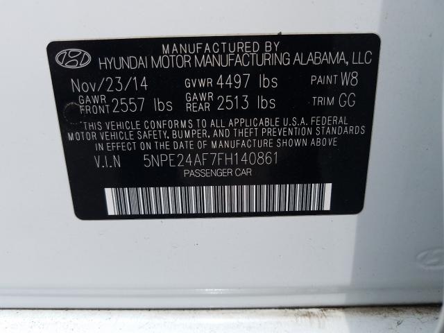 Photo 9 VIN: 5NPE24AF7FH140861 - HYUNDAI SONATA SE 