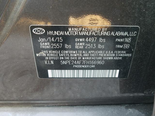 Photo 9 VIN: 5NPE24AF7FH166960 - HYUNDAI SONATA 