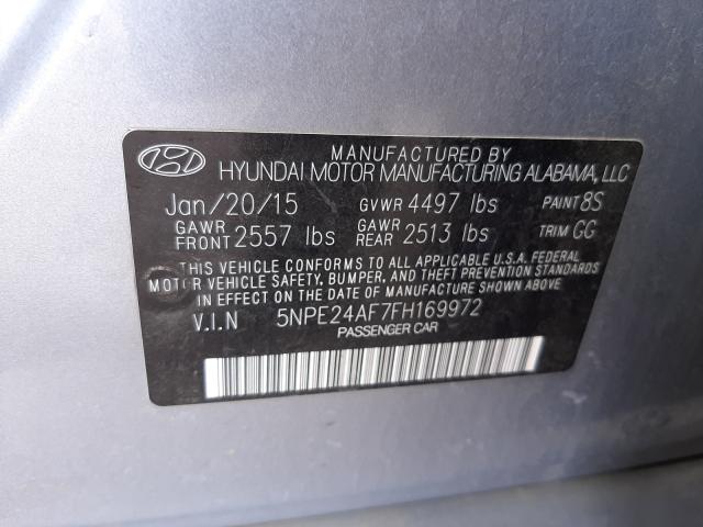 Photo 9 VIN: 5NPE24AF7FH169972 - HYUNDAI SONATA SE 