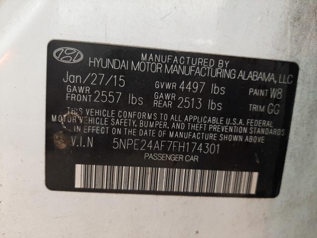 Photo 9 VIN: 5NPE24AF7FH174301 - HYUNDAI SONATA SE 