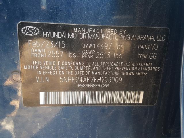 Photo 9 VIN: 5NPE24AF7FH193009 - HYUNDAI SONATA SE 