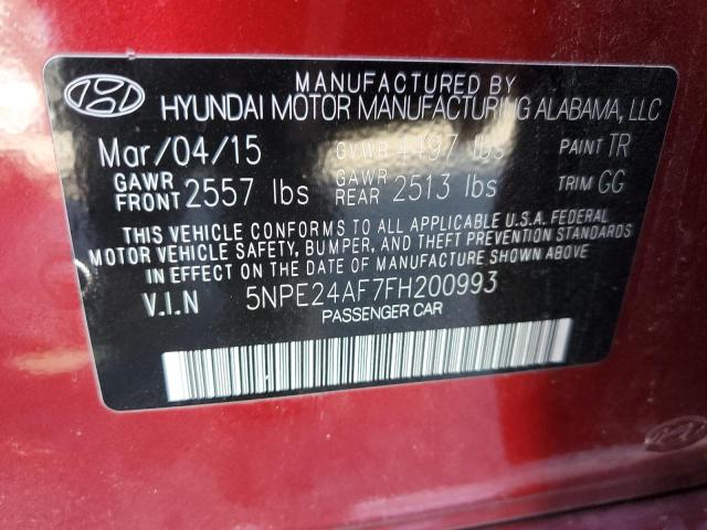 Photo 11 VIN: 5NPE24AF7FH200993 - HYUNDAI SONATA SE 