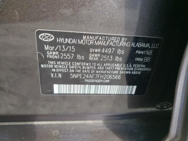 Photo 9 VIN: 5NPE24AF7FH206566 - HYUNDAI SONATA SE 