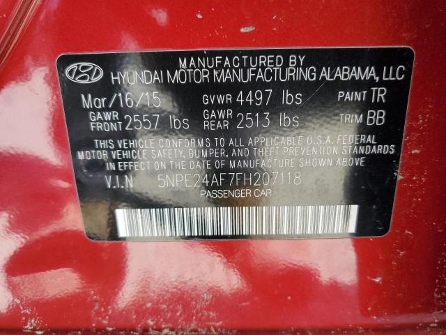 Photo 9 VIN: 5NPE24AF7FH207118 - HYUNDAI SONATA SE 