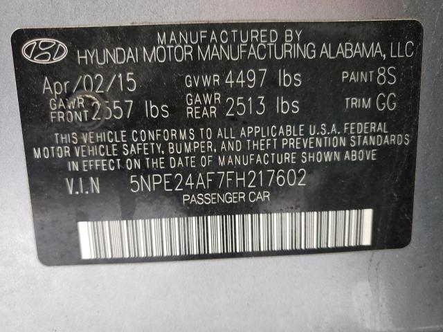 Photo 9 VIN: 5NPE24AF7FH217602 - HYUNDAI SONATA SE 