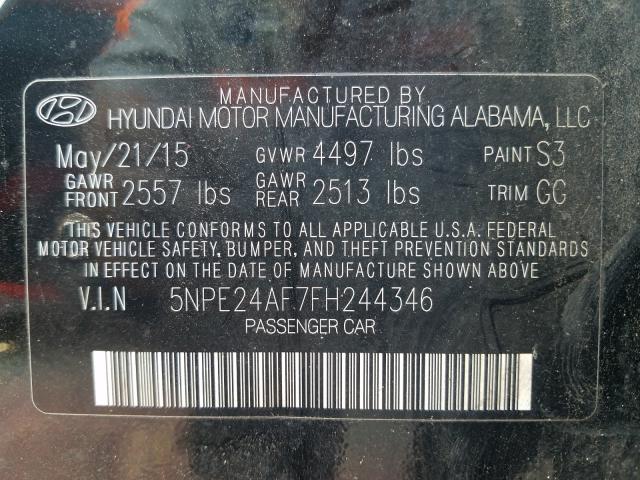 Photo 9 VIN: 5NPE24AF7FH244346 - HYUNDAI SONATA SE 