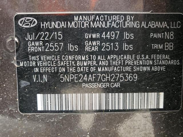 Photo 11 VIN: 5NPE24AF7GH275369 - HYUNDAI SONATA 