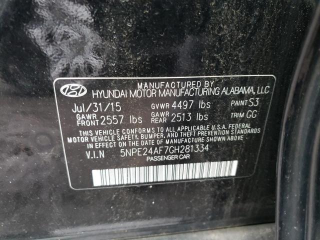 Photo 11 VIN: 5NPE24AF7GH281334 - HYUNDAI SONATA 