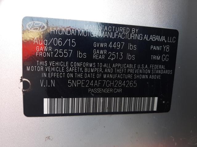 Photo 11 VIN: 5NPE24AF7GH284265 - HYUNDAI SONATA 