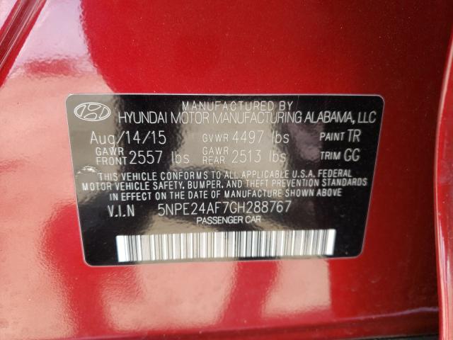 Photo 9 VIN: 5NPE24AF7GH288767 - HYUNDAI SONATA 