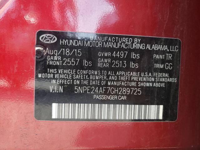 Photo 9 VIN: 5NPE24AF7GH289725 - HYUNDAI SONATA SE 