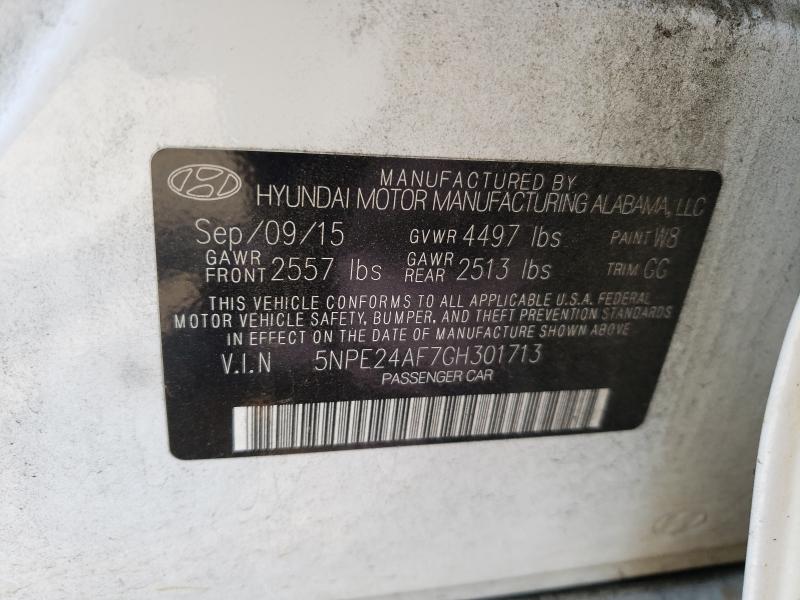 Photo 9 VIN: 5NPE24AF7GH301713 - HYUNDAI SONATA SE 