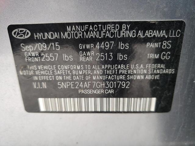 Photo 11 VIN: 5NPE24AF7GH301792 - HYUNDAI SONATA SE 