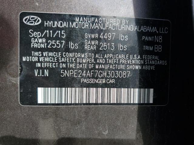 Photo 12 VIN: 5NPE24AF7GH303087 - HYUNDAI SONATA SE 