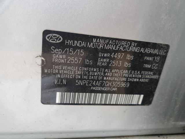 Photo 11 VIN: 5NPE24AF7GH305969 - HYUNDAI SONATA 