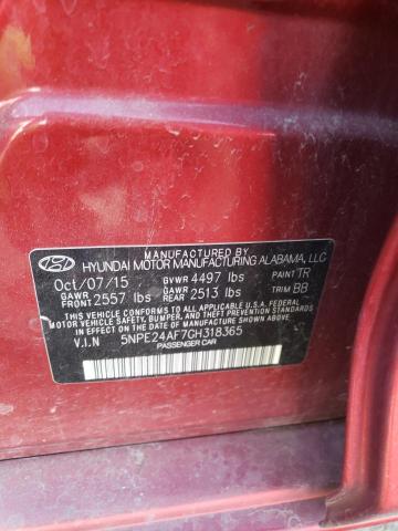 Photo 11 VIN: 5NPE24AF7GH318365 - HYUNDAI SONATA SE 