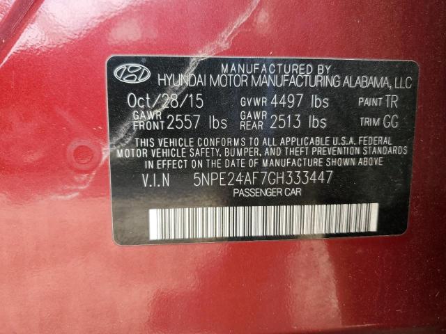 Photo 11 VIN: 5NPE24AF7GH333447 - HYUNDAI SONATA 