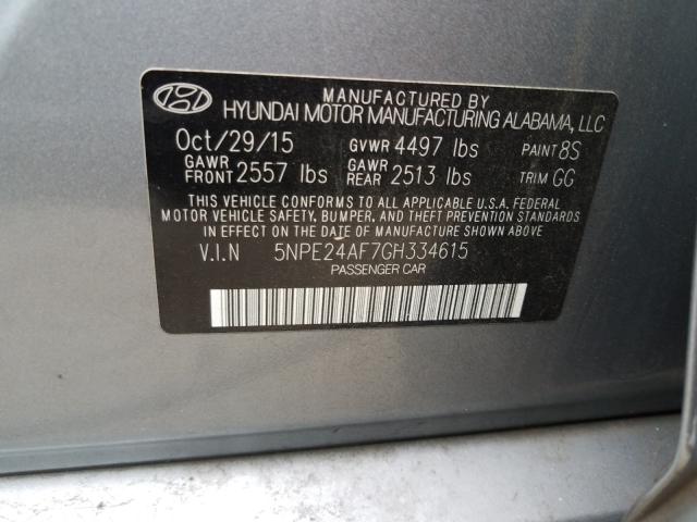 Photo 9 VIN: 5NPE24AF7GH334615 - HYUNDAI SONATA SE 