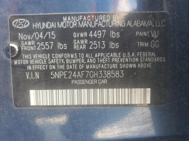 Photo 11 VIN: 5NPE24AF7GH338583 - HYUNDAI SONATA 