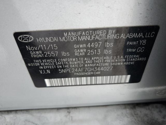 Photo 11 VIN: 5NPE24AF7GH344027 - HYUNDAI SONATA 