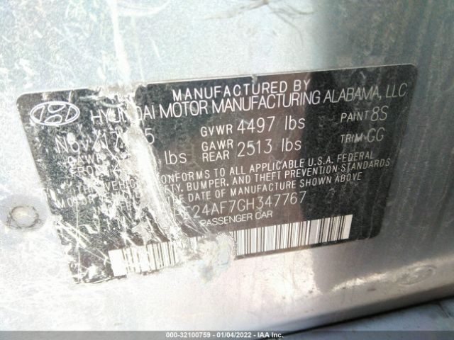 Photo 8 VIN: 5NPE24AF7GH347767 - HYUNDAI SONATA 