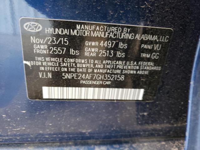 Photo 9 VIN: 5NPE24AF7GH352158 - HYUNDAI SONATA SE 