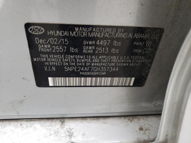 Photo 12 VIN: 5NPE24AF7GH357344 - HYUNDAI SONATA 