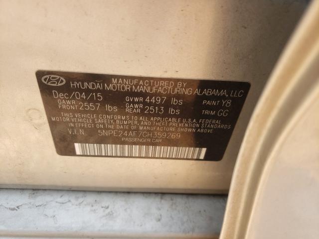 Photo 9 VIN: 5NPE24AF7GH359269 - HYUNDAI SONATA SE 