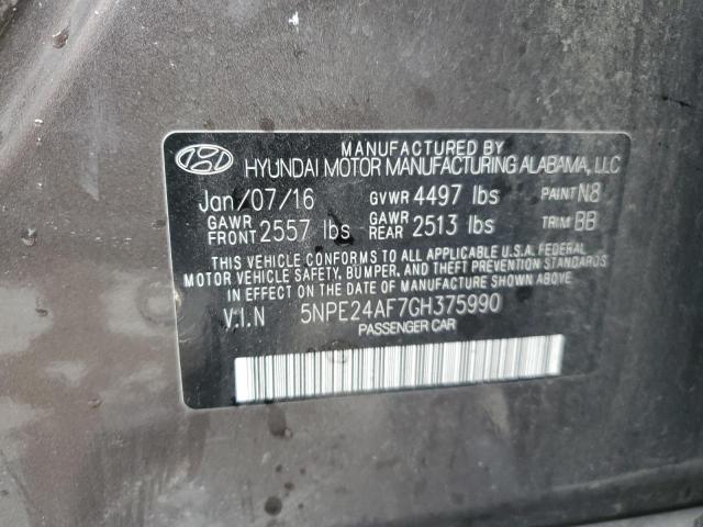 Photo 12 VIN: 5NPE24AF7GH375990 - HYUNDAI SONATA 