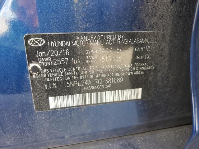 Photo 12 VIN: 5NPE24AF7GH381689 - HYUNDAI SONATA SE 