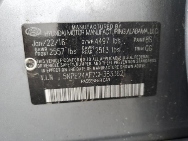 Photo 11 VIN: 5NPE24AF7GH383362 - HYUNDAI SONATA SE 