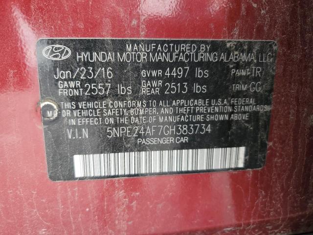 Photo 11 VIN: 5NPE24AF7GH383734 - HYUNDAI SONATA 