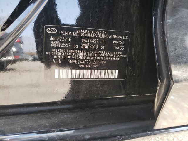 Photo 9 VIN: 5NPE24AF7GH383989 - HYUNDAI SONATA SE 