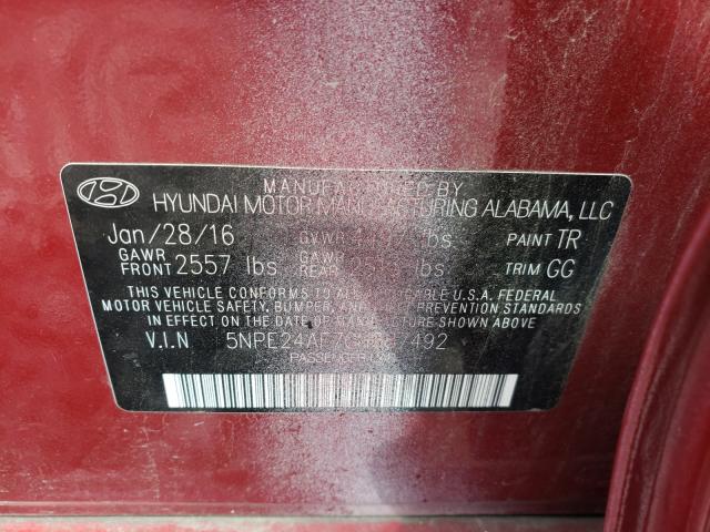 Photo 9 VIN: 5NPE24AF7GH387492 - HYUNDAI SONATA SE 