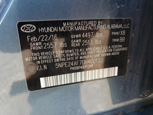 Photo 9 VIN: 5NPE24AF7GH400130 - HYUNDAI SONATA SE 