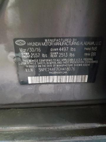 Photo 11 VIN: 5NPE24AF7GH418076 - HYUNDAI SONATA SE 