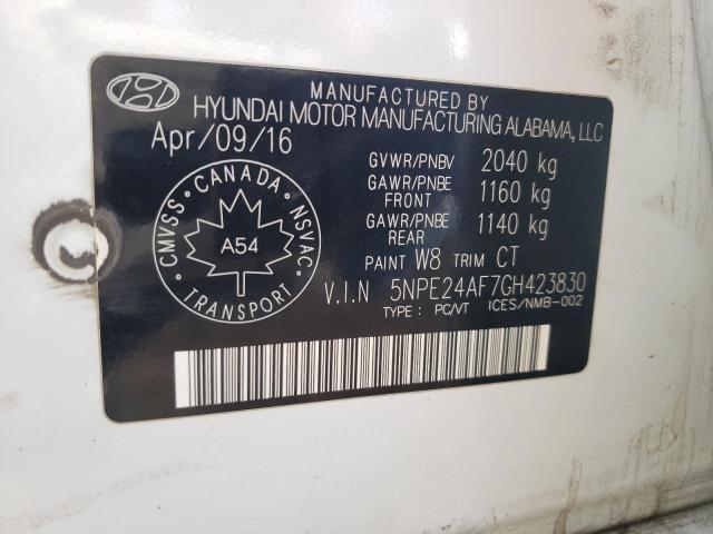 Photo 12 VIN: 5NPE24AF7GH423830 - HYUNDAI SONATA 