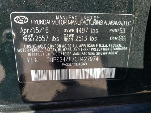 Photo 11 VIN: 5NPE24AF7GH427974 - HYUNDAI SONATA 